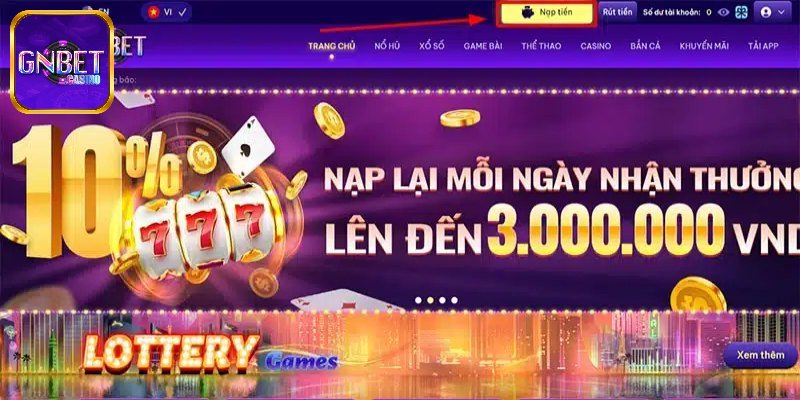 Hướng dẫn nạp tiền GNBET qua ví điện tử