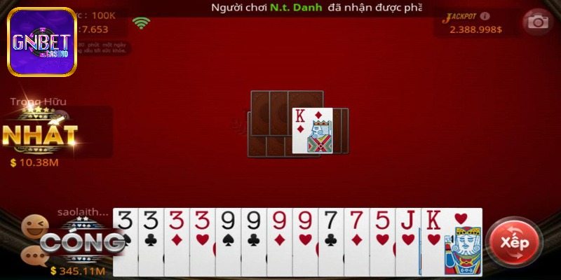 Tips chơi tiến lên GNBET giành thắng bất bại